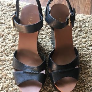 Ralph Lauren Black Wedges 7.5